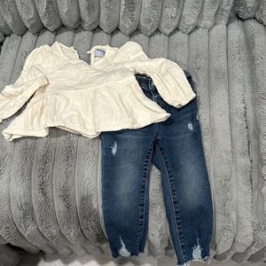 Old Navy Dark Blue Distressed Kids Jeans